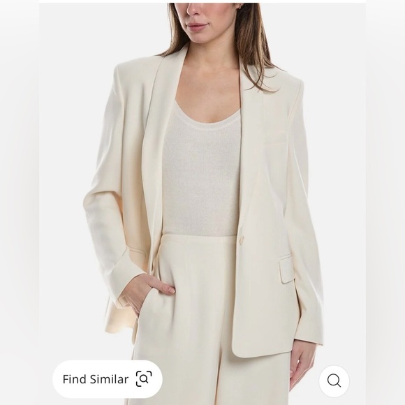 Theory Shawl Collar Blazer Utility Wool in Canvas Size 6 $575 - Picture 8 of 9